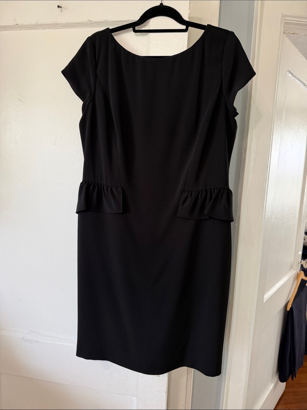 Classic Black Cap-Sleeve Sheath Dress